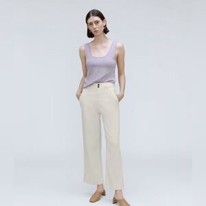 Everlane NWT Organic Cotton Wide Leg Pant in Bone. Size 12
